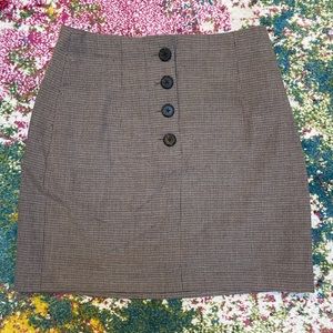 Tailored brown checkered plaid mini skirt, Aritzia Little Moon. Size 2